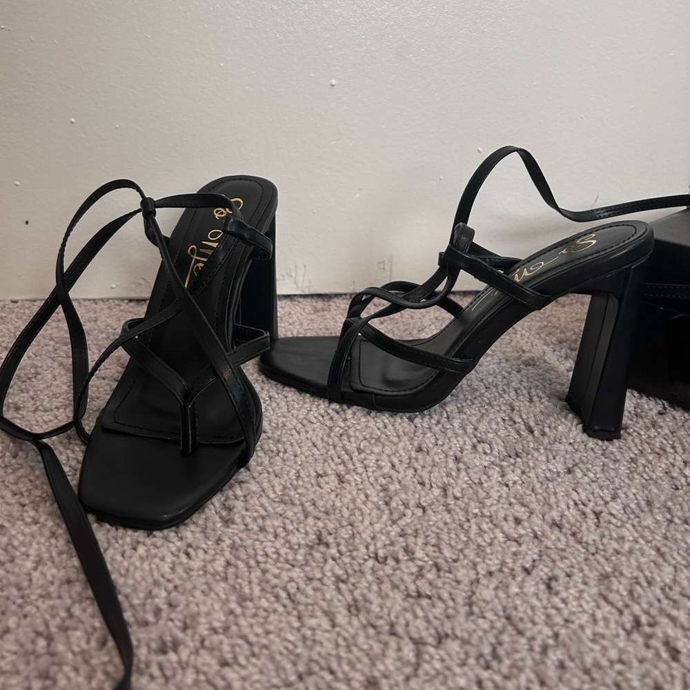 Black Strap Heels